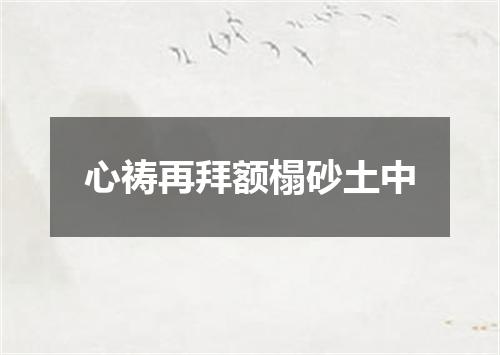 心祷再拜额榻砂土中