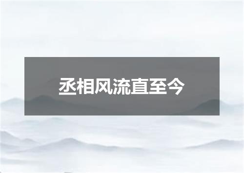 丞相风流直至今