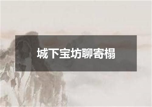 城下宝坊聊寄榻