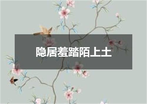 隐居羞踏陌上土