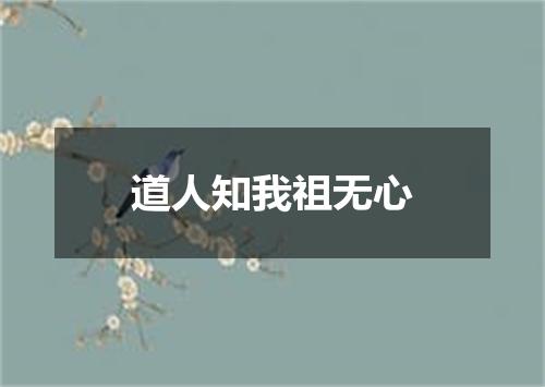道人知我祖无心