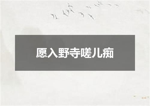 愿入野寺嗟儿痴