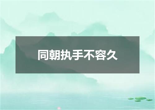 同朝执手不容久