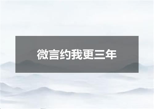 微言约我更三年