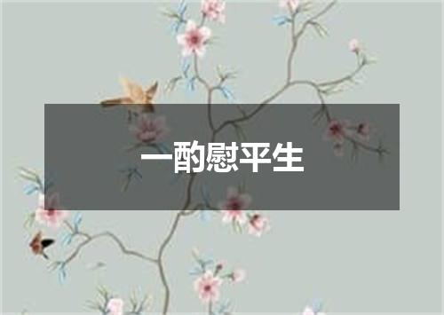 一酌慰平生