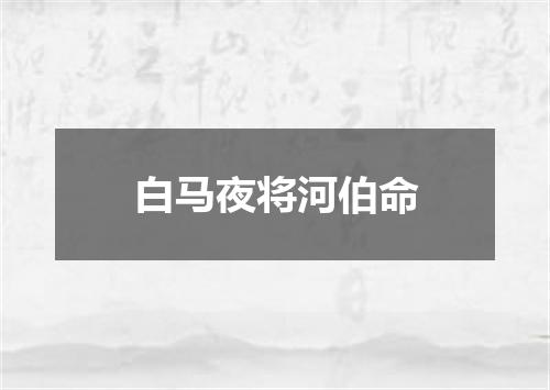 白马夜将河伯命