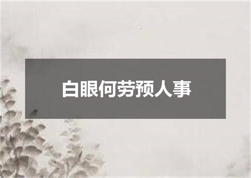 白眼何劳预人事