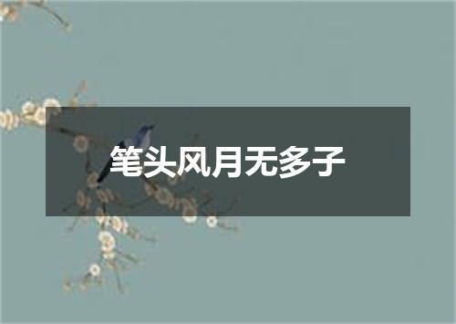笔头风月无多子