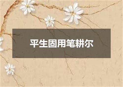平生固用笔耕尔