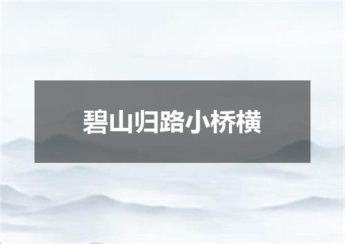 碧山归路小桥横