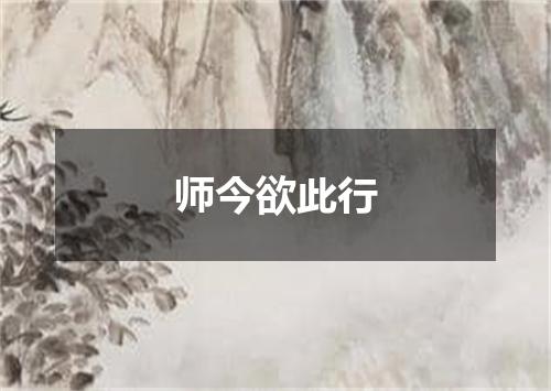 师今欲此行