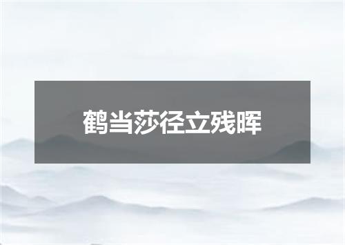 鹤当莎径立残晖