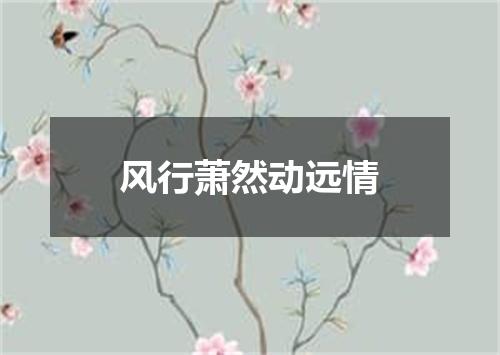 风行萧然动远情