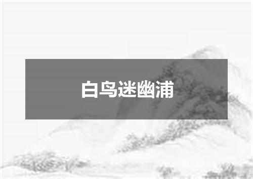 白鸟迷幽浦