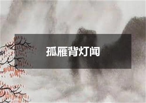 孤雁背灯闻