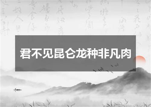 君不见昆仑龙种非凡肉