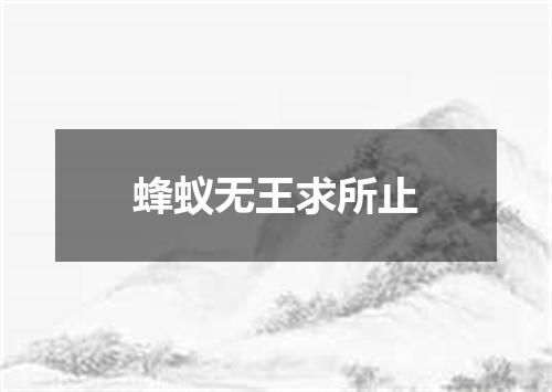 蜂蚁无王求所止
