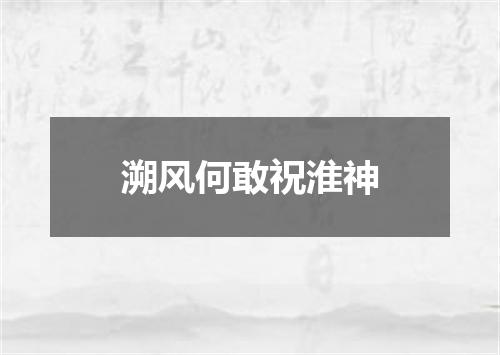 溯风何敢祝淮神