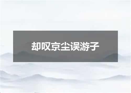 却叹京尘误游子