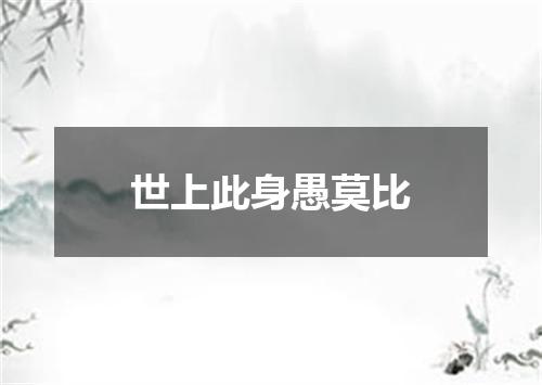 世上此身愚莫比