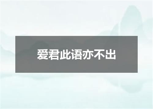 爱君此语亦不出
