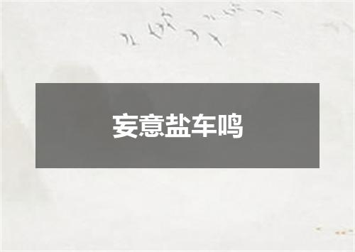 妄意盐车鸣