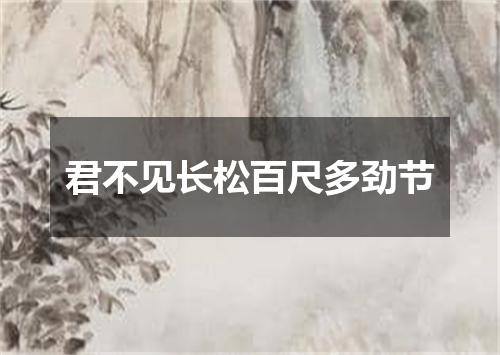 君不见长松百尺多劲节