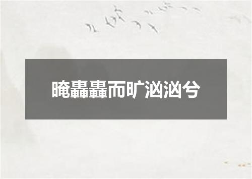 晻轟轟而旷汹汹兮