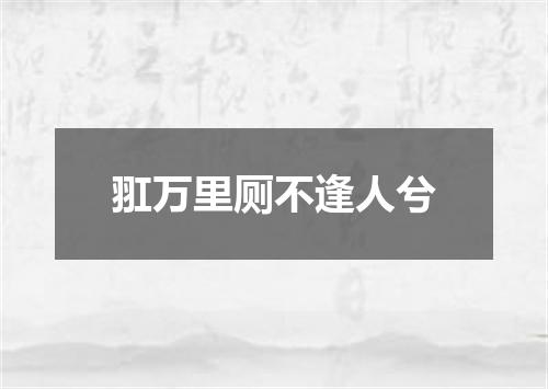 羾万里厕不逢人兮