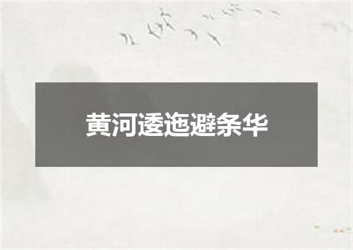 黄河逶迤避条华
