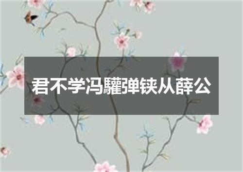 君不学冯驩弹铗从薛公
