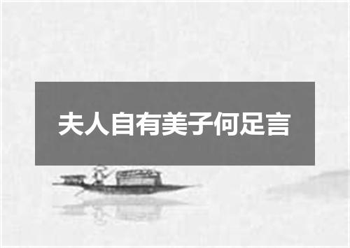 夫人自有美子何足言