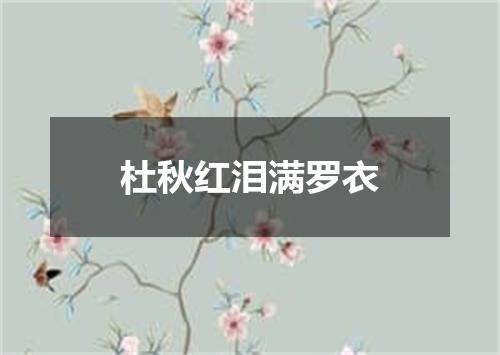 杜秋红泪满罗衣