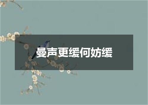 曼声更缓何妨缓