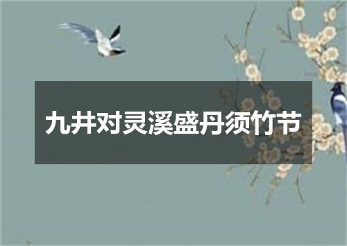 九井对灵溪盛丹须竹节