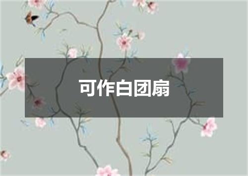 可作白团扇