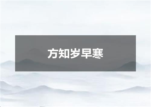 方知岁早寒