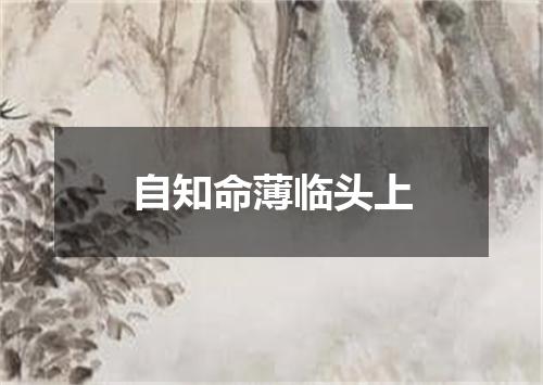 自知命薄临头上