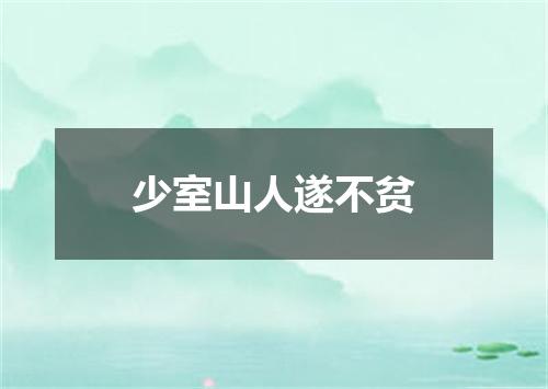 少室山人遂不贫