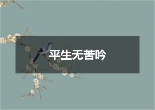 平生无苦吟