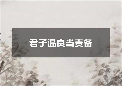 君子温良当责备