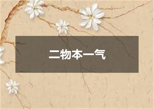 二物本一气