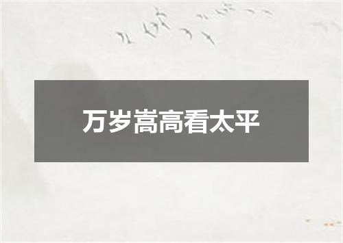 万岁嵩高看太平
