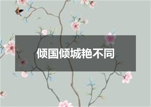 倾国倾城艳不同