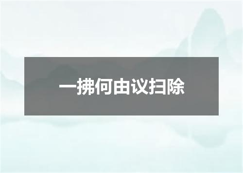 一拂何由议扫除