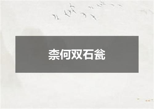 柰何双石瓮