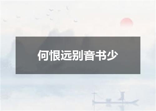 何恨远别音书少
