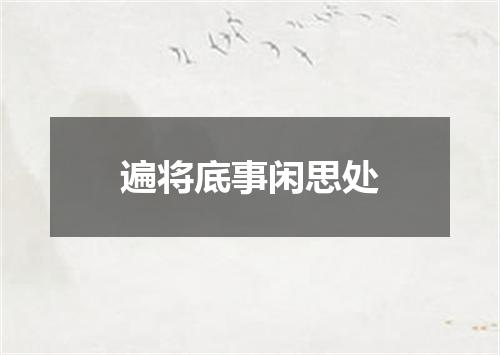 遍将底事闲思处