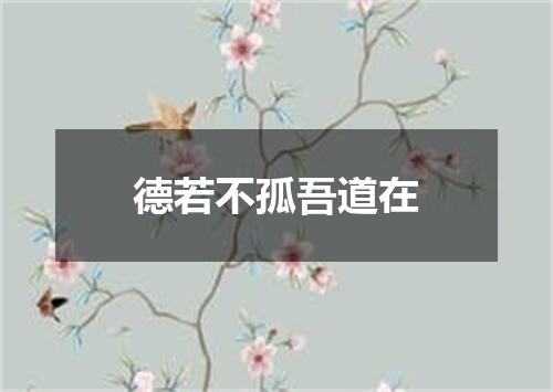 德若不孤吾道在