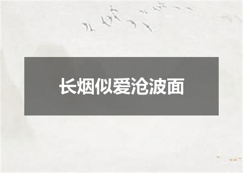长烟似爱沧波面